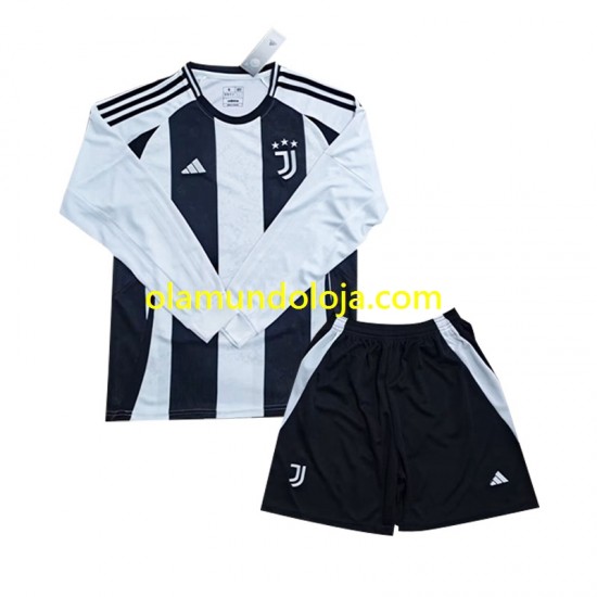 Camisola Juventus Criança Equipamento Primeiro 2024-2025 Manga Comprida